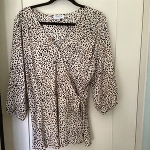 Animal Print Wrap Peplum Top, Size 2XL
